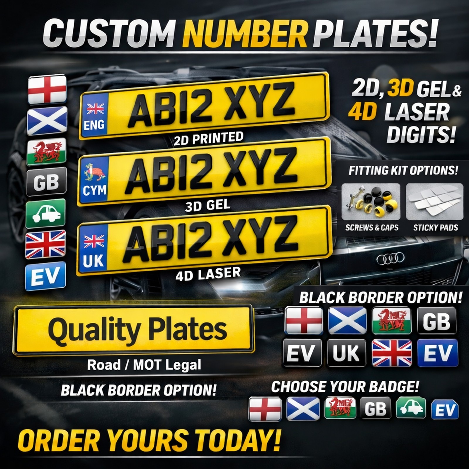 Close-up of UK number plates being produced